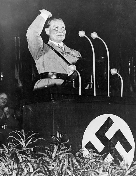 Hermann Göring, the head of the Luftwaffe, whose Condor Legion aided the Nationalists in Spain.