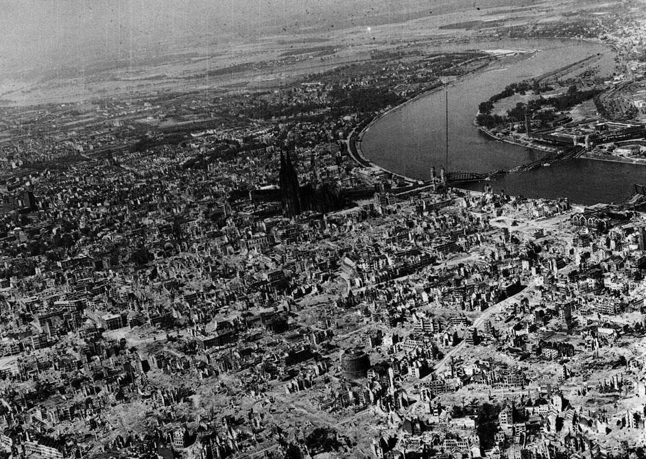 A view of the Germany city of Cologne after the British