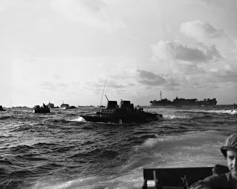 US Marines head for the beaches of Iwo Jima and one of the bloodiest battles in their Pacific War